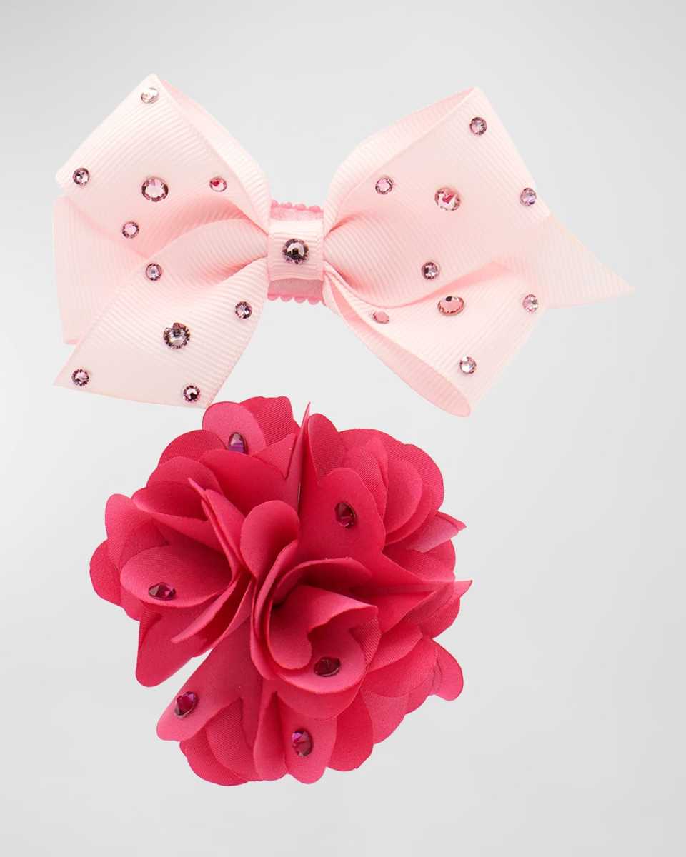 Girl's 2-Pack Flower & Bow Clip